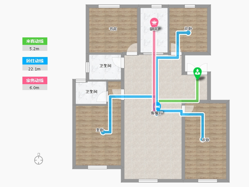 内蒙古自治区-赤峰市-迎宾花园-113.91-户型库-动静线