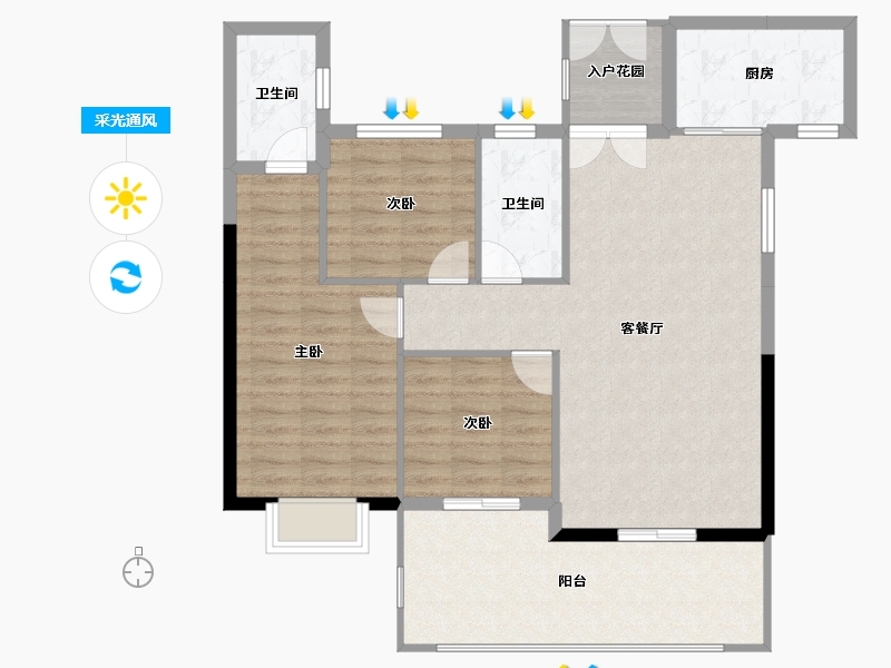 贵州省-黔东南苗族侗族自治州-公园一号-100.55-户型库-采光通风