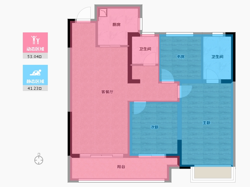 河南省-许昌市-旭辉江山花园-84.00-户型库-动静分区