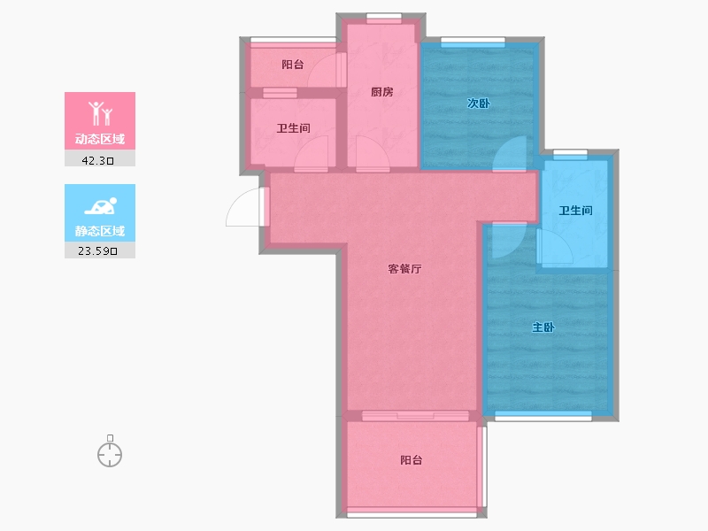 重庆-重庆市-良瑜国际养生谷-58.16-户型库-动静分区