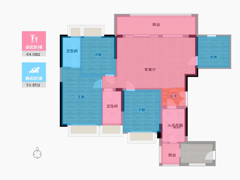 四川省-成都市-东山府锦-107.50-户型库-动静分区