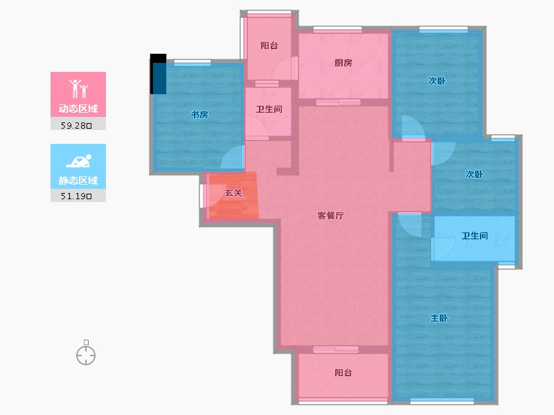 四川省-成都市-保利堂悦府-97.68-户型库-动静分区