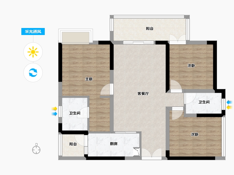 四川省-成都市-川发天府上城-88.58-户型库-采光通风