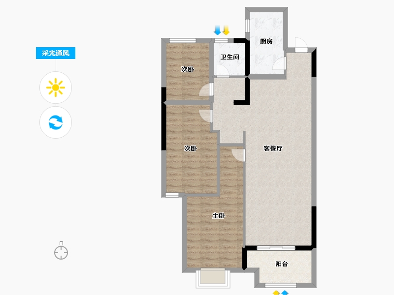 浙江省-嘉兴市-中南·泓悦府-89.00-户型库-采光通风