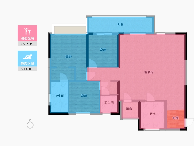 四川省-成都市-旭辉碧桂园云樾名邸-104.53-户型库-动静分区