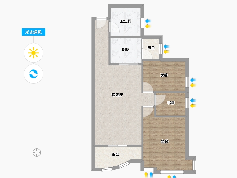 广东省-广州市-旭景家园-70.07-户型库-采光通风