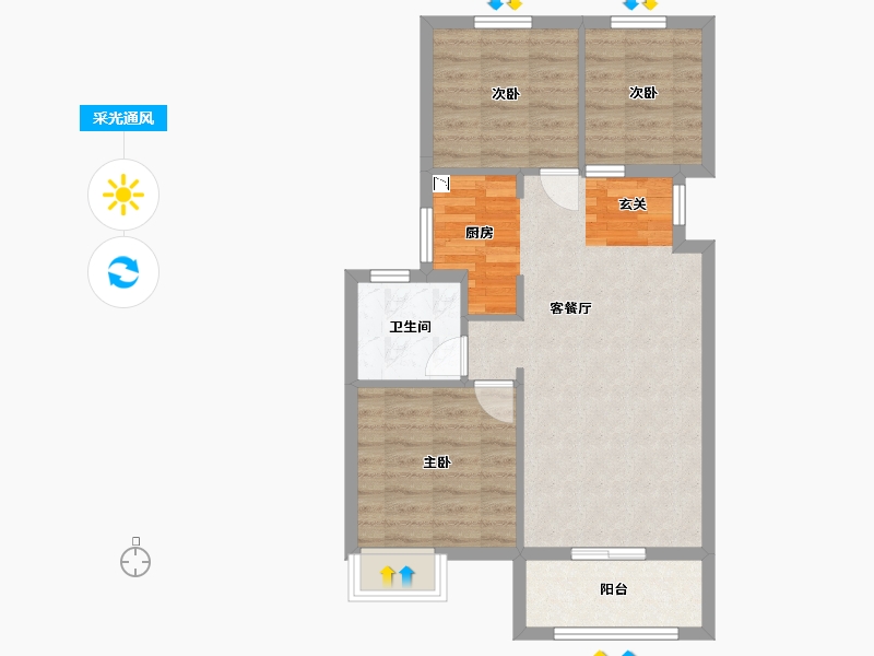 河北省-廊坊市-海伦堡・悦珑湾-67.09-户型库-采光通风