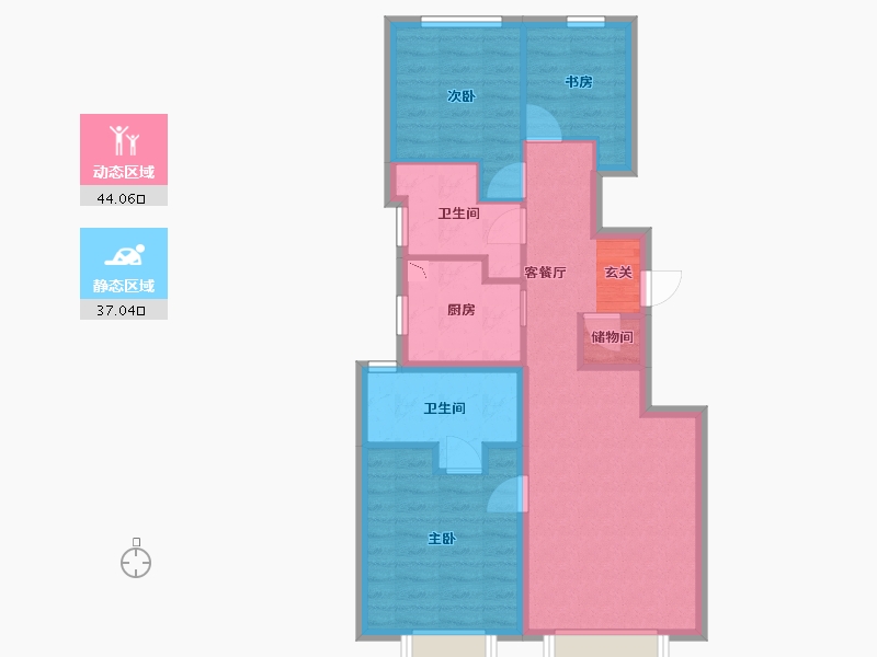 北京-北京市-远洋・五里春秋-71.81-户型库-动静分区