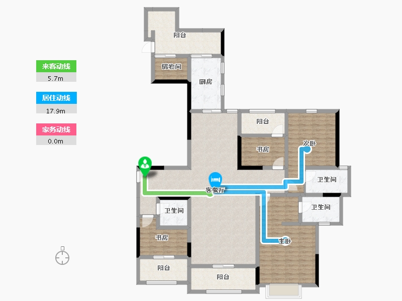 四川省-成都市-碧波豪庭-160.39-户型库-动静线