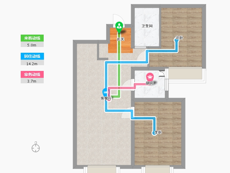 江苏省-南通市-京贸国际城-66.72-户型库-动静线