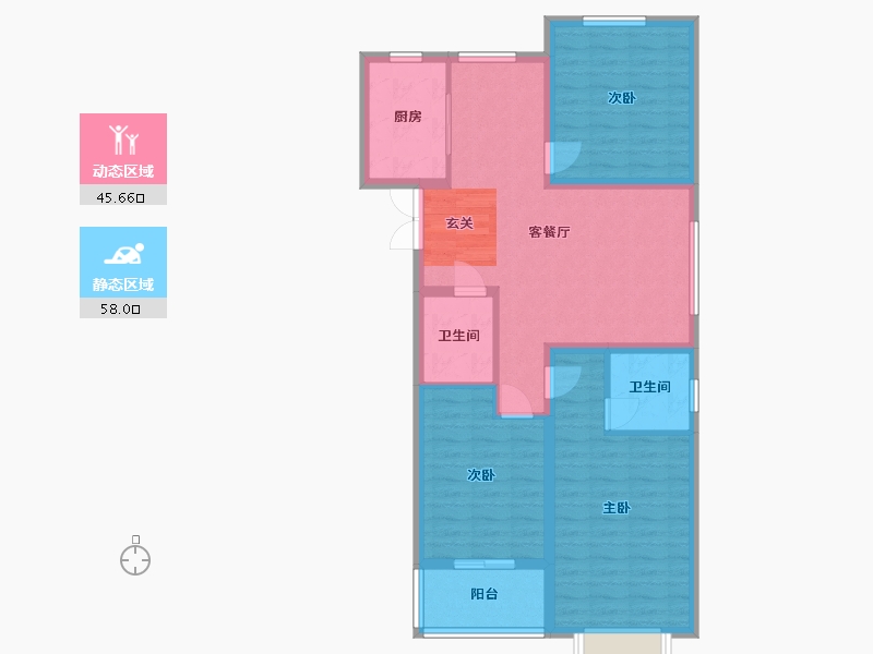 北京-北京市-荣庭・国泰华庭-92.94-户型库-动静分区