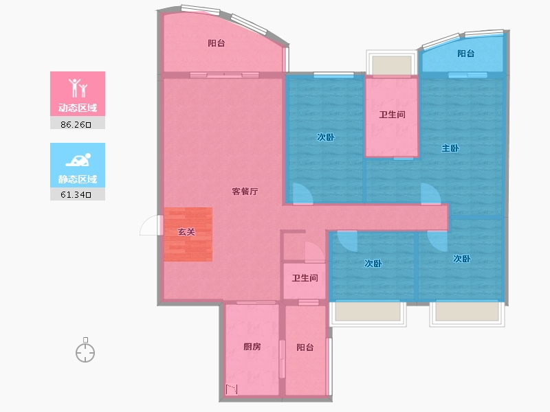 广西壮族自治区-南宁市-荣和山水美地-134.41-户型库-动静分区