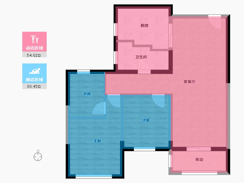 上海-上海市-安亭瑞仕锦庭-75.57-户型库-动静分区