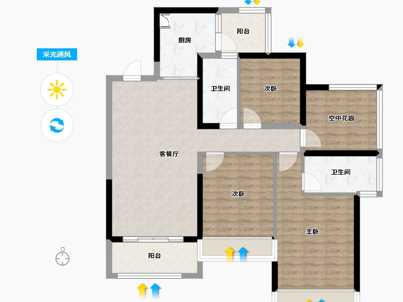 广西壮族自治区-来宾市-地王华府-99.56-户型库-采光通风