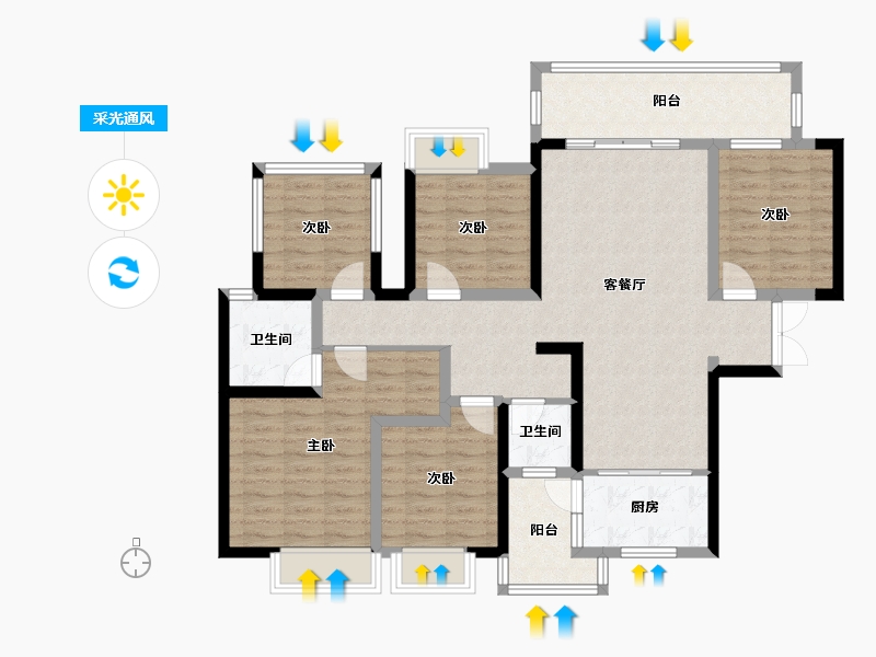 广西壮族自治区-南宁市-路桥壮美山湖-113.98-户型库-采光通风