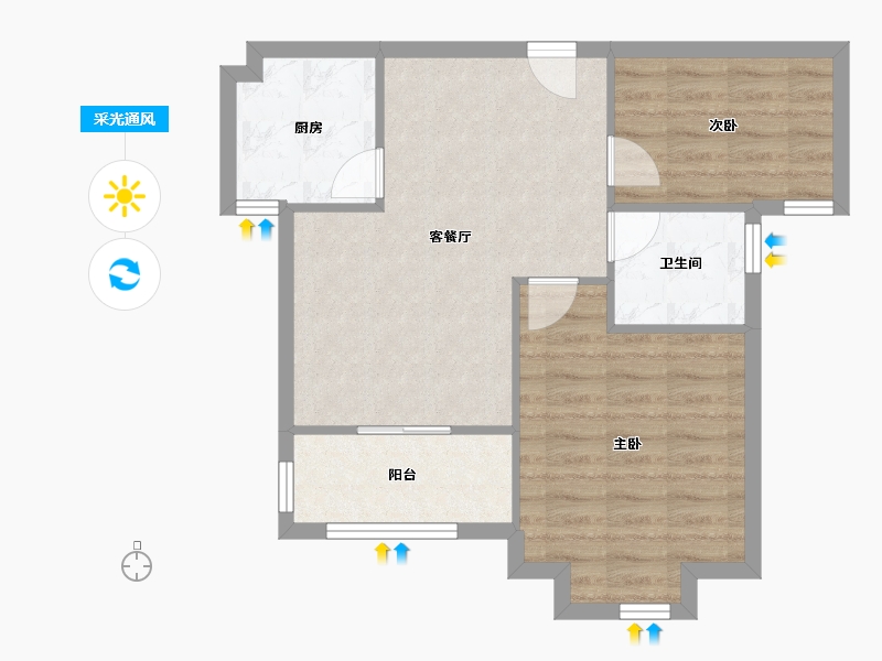 江苏省-苏州市-锦邻缘-59.86-户型库-采光通风