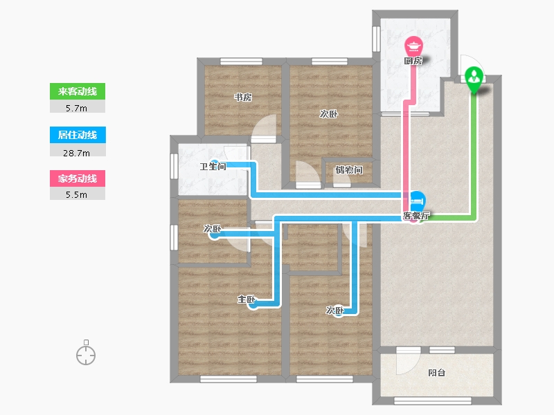 江苏省-苏州市-科技城金茂府-98.25-户型库-动静线