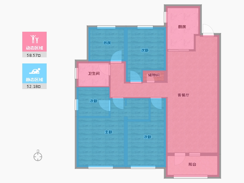 江苏省-苏州市-科技城金茂府-98.25-户型库-动静分区