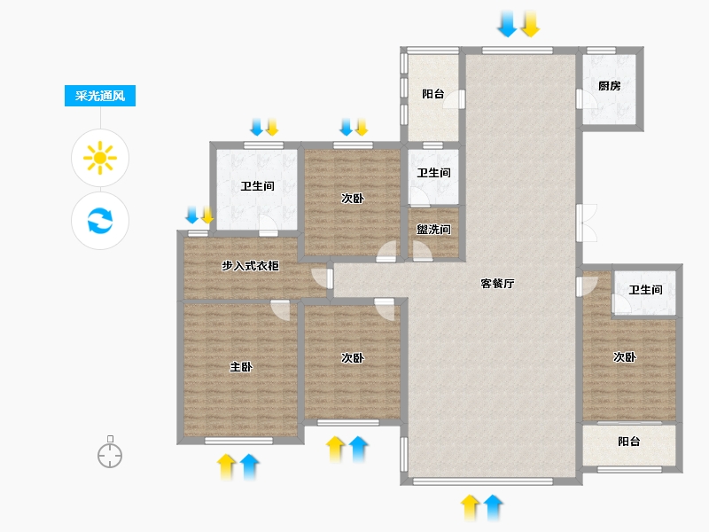 山东省-济南市-三庆御园-200.00-户型库-采光通风