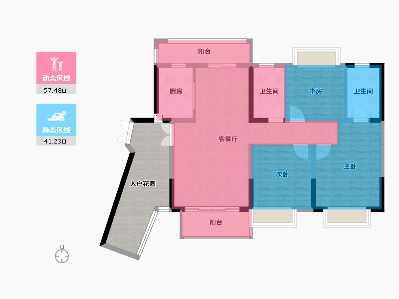 贵州省-贵阳市-中铁悦龙南山-102.55-户型库-动静分区