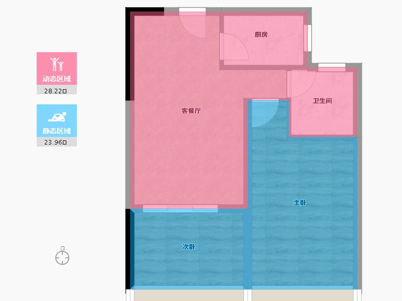 海南省-澄迈县-卓越卓越·盈滨悦府-46.55-户型库-动静分区