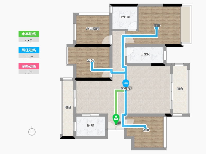 湖南省-永州市-江南・幸福里-102.57-户型库-动静线