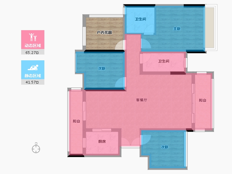 湖南省-永州市-江南・幸福里-102.57-户型库-动静分区