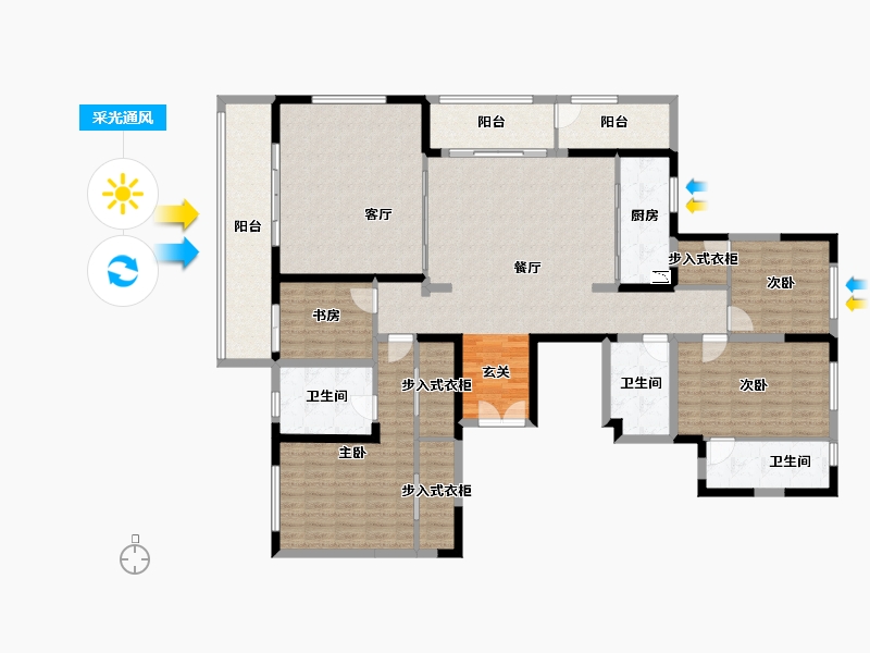 四川省-成都市-西派玺樾-184.69-户型库-采光通风