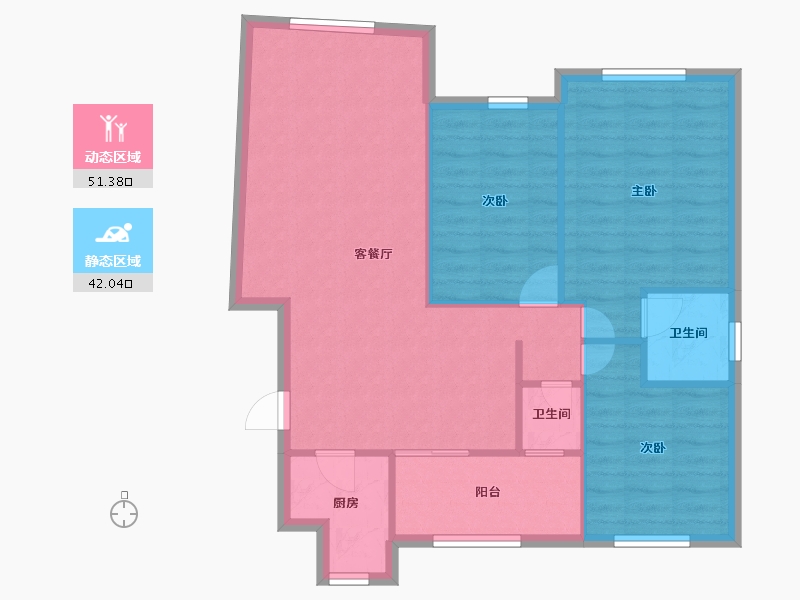 吉林省-长春市-绿地城-85.20-户型库-动静分区