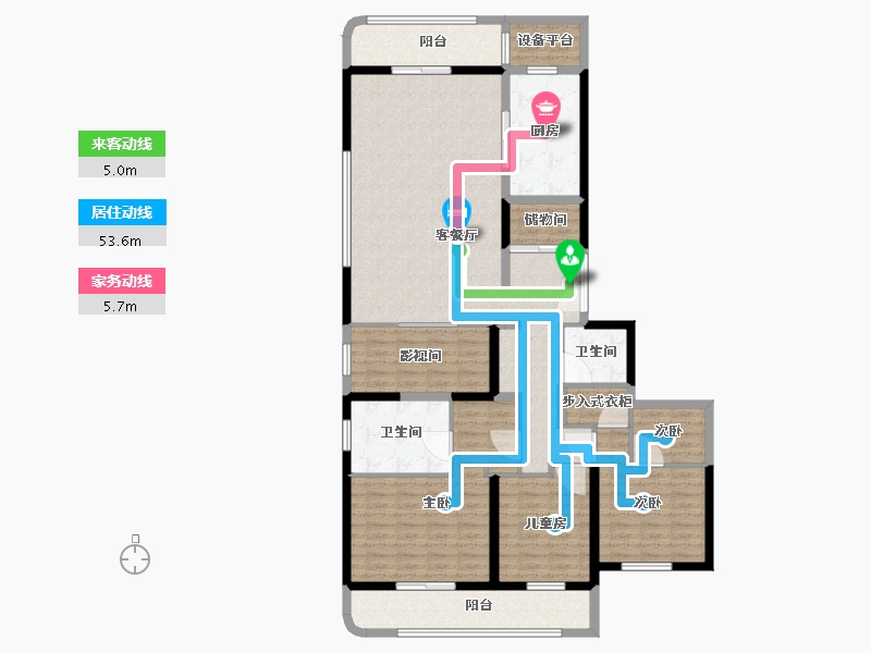 江苏省-南京市-锦绣天玺-145.23-户型库-动静线