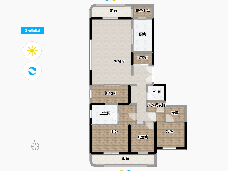 江苏省-南京市-锦绣天玺-145.23-户型库-采光通风