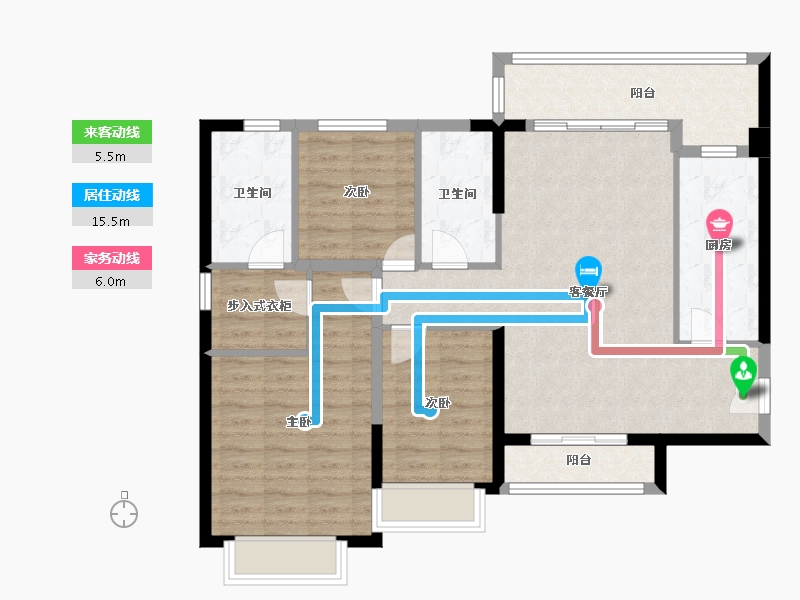 海南省-海口市-恒大美丽沙-98.09-户型库-动静线