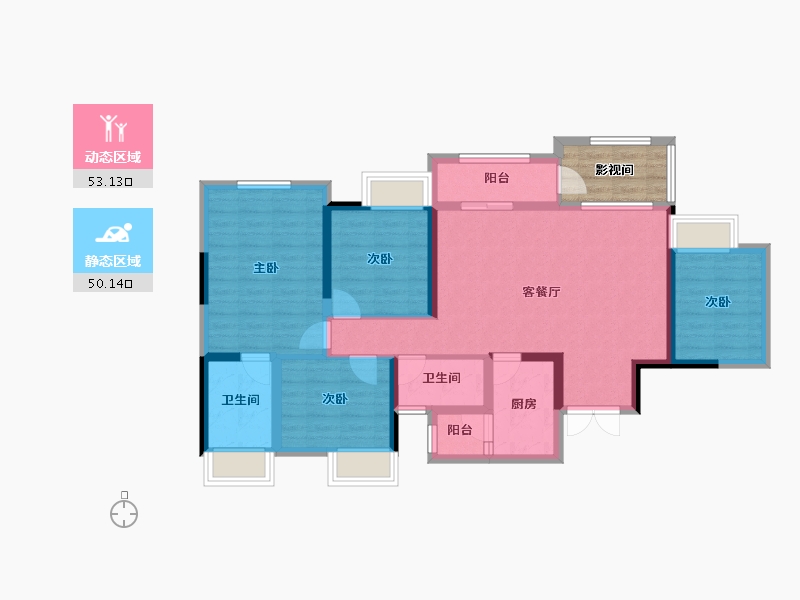 四川省-南充市-蓝光雍锦半岛-96.31-户型库-动静分区