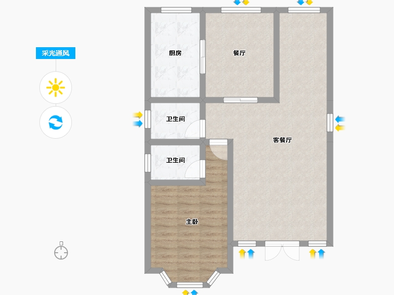 海南省-东方市-八所镇建设南路-78.17-户型库-采光通风