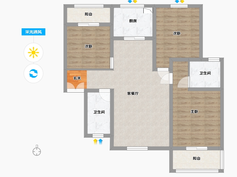 陕西省-西安市-智慧新城-92.22-户型库-采光通风