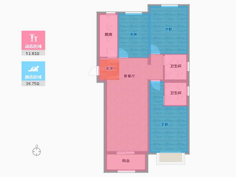 河北省-廊坊市-天园小区三期-78.99-户型库-动静分区