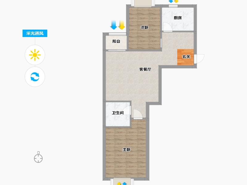 山东省-青岛市-宜昌馨苑-65.82-户型库-采光通风