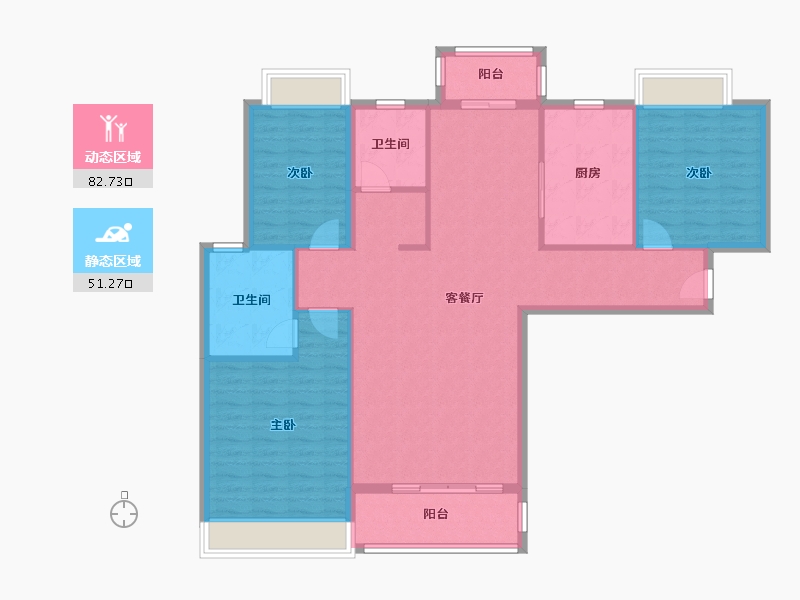 湖北省-武汉市-常青壹号-122.50-户型库-动静分区