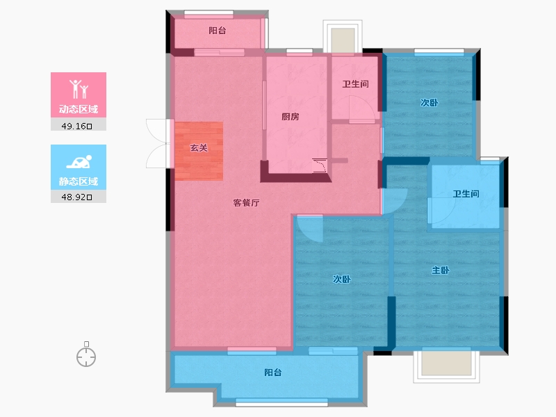 湖北省-武汉市-融侨方圆-87.80-户型库-动静分区