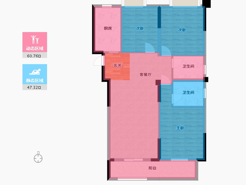 湖北省-武汉市-宝业星毓府-97.39-户型库-动静分区