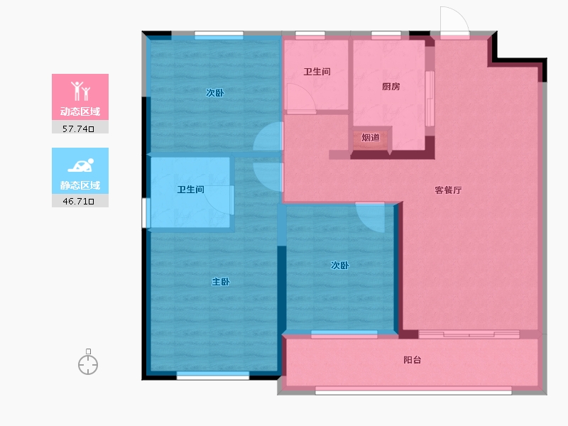 湖北省-武汉市-大华锦绣时代-93.60-户型库-动静分区