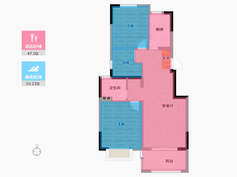 江苏省-南京市-中交锦�m荟-68.79-户型库-动静分区