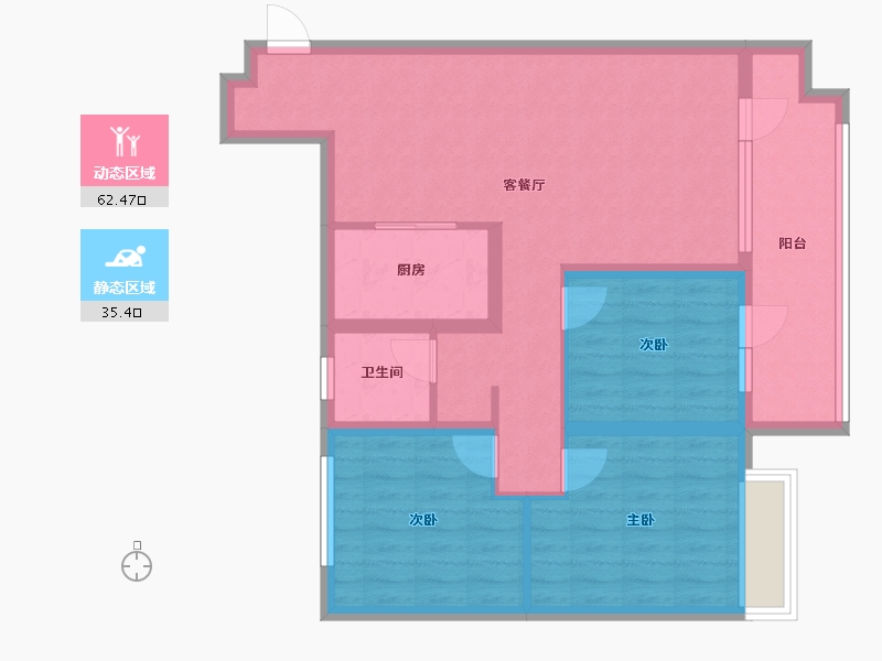 山东省-青岛市-鲁骐书香世家-86.99-户型库-动静分区