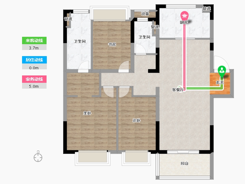 江苏省-南京市-汤山玉兰公馆-103.00-户型库-动静线