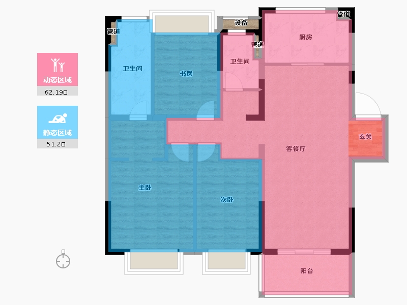 江苏省-南京市-汤山玉兰公馆-103.00-户型库-动静分区