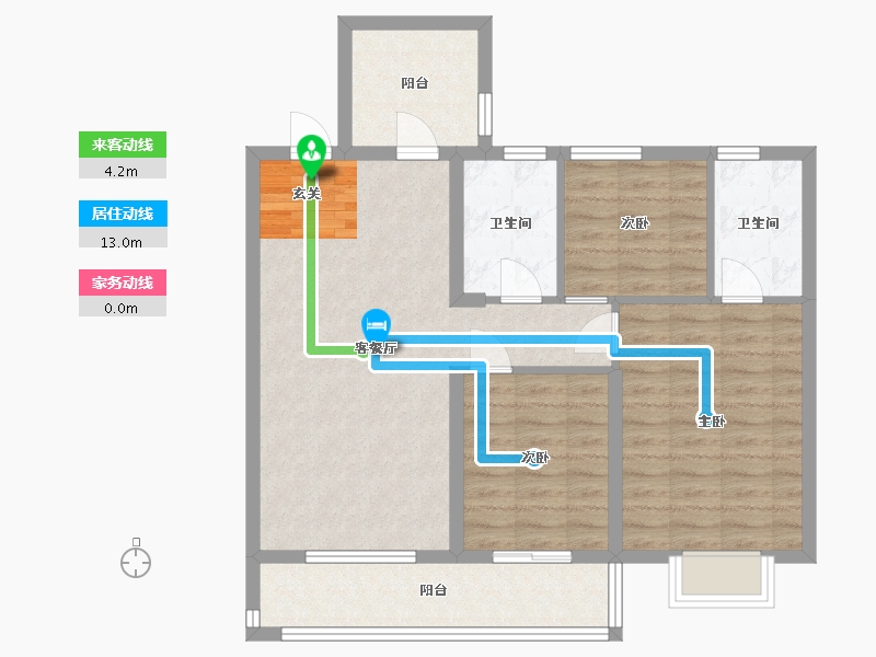 江苏省-南京市-蓝光睿创新筑-87.01-户型库-动静线