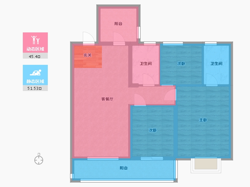 江苏省-南京市-蓝光睿创新筑-87.01-户型库-动静分区