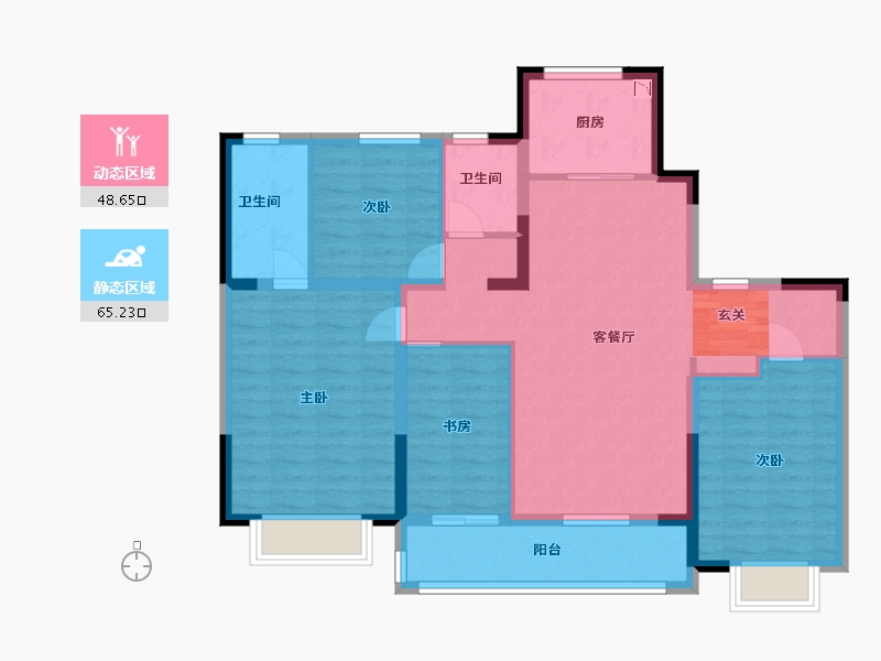 江苏省-南京市-中建熙元府-101.84-户型库-动静分区