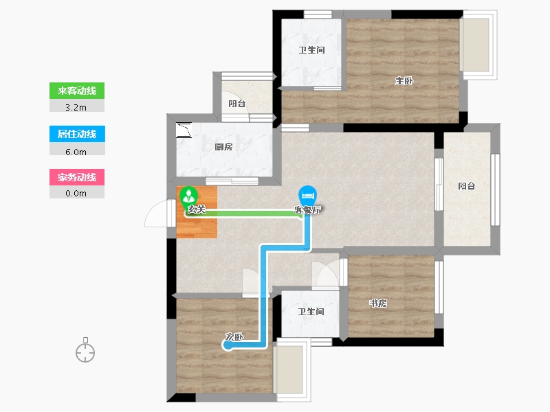 重庆-重庆市-阳光城・翡丽公园-67.04-户型库-动静线