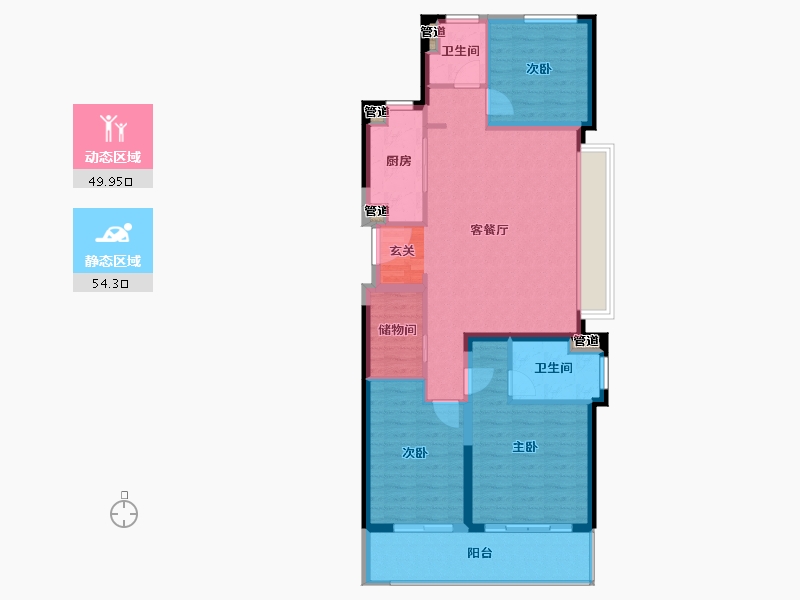 江苏省-南京市-云逸都荟花园西区-95.00-户型库-动静分区